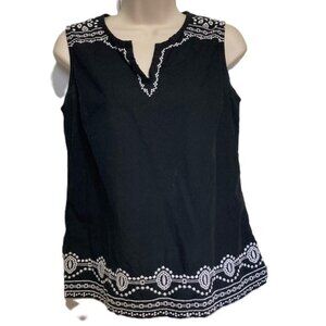 TALBOTS Sleeveless Mediterranean Bohemian Inspired Tank Layering Top Small